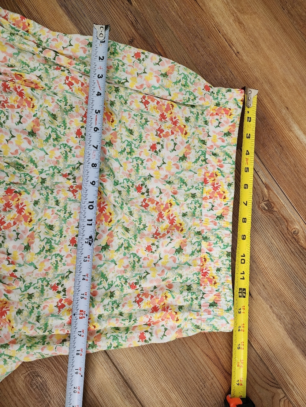 LOFT Floral Skirt Women's S Yellow Green Ruffle - Picture 4 of 7